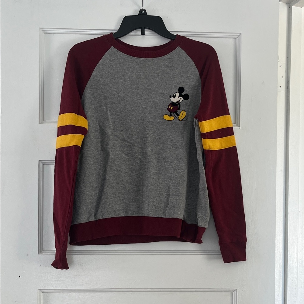 Mickey Mouse Gray and Maroon Sweatshirt